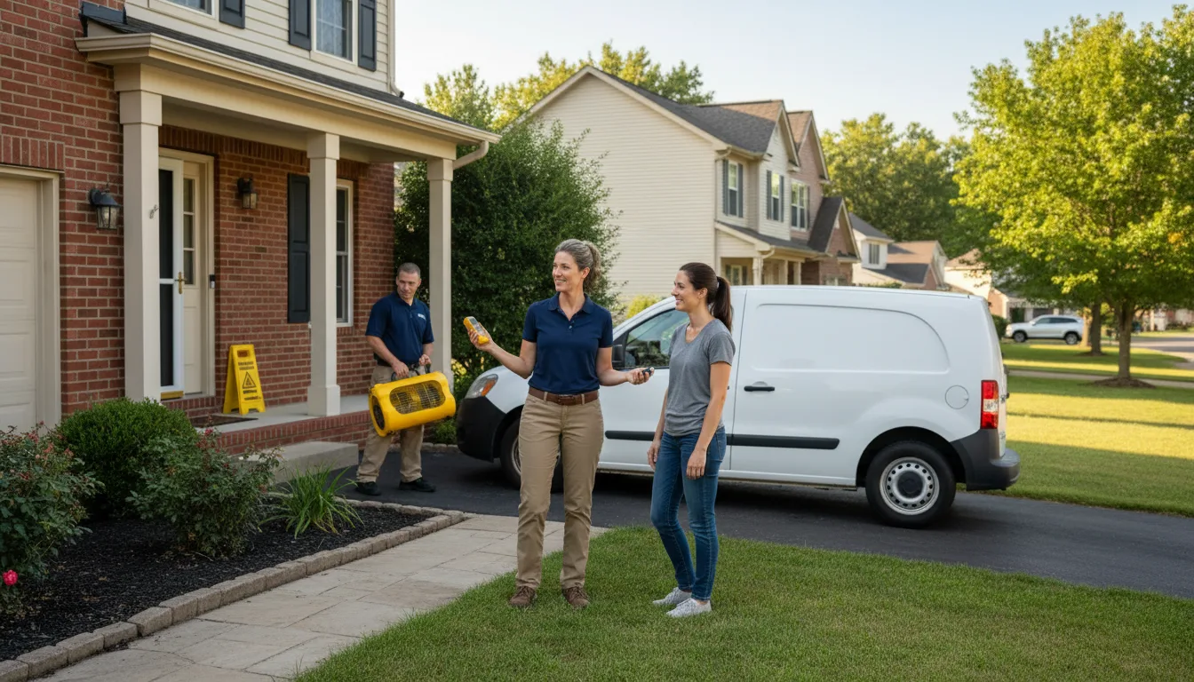 Residential water damage restoration in New Canton, IL